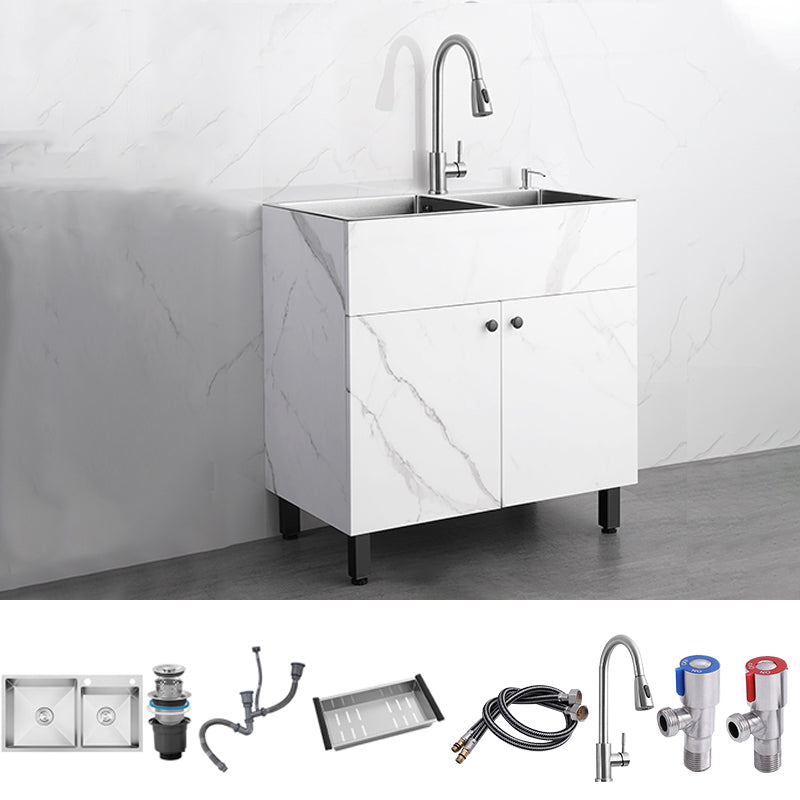 Modern Style Kitchen Sink Stainless Steel All-in-one Kitchen Sink with Storage Box