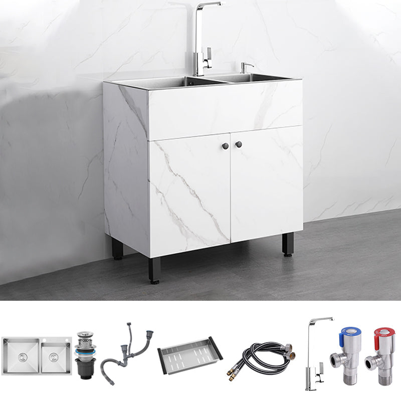 Modern Style Kitchen Sink Stainless Steel All-in-one Kitchen Sink with Storage Box