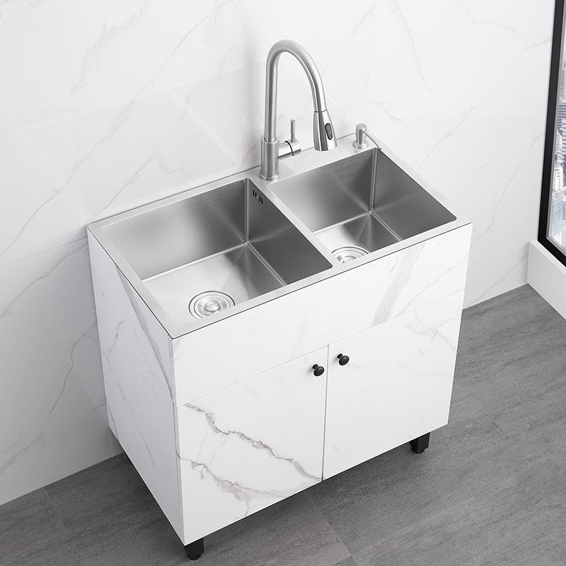 Modern Style Kitchen Sink Stainless Steel All-in-one Kitchen Sink with Storage Box