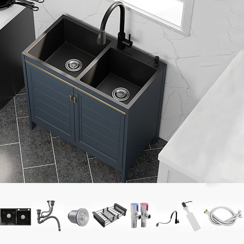 Modern Style Kitchen Sink Stainless Steel All-in-one Kitchen Sink with Drain Strainer Kit