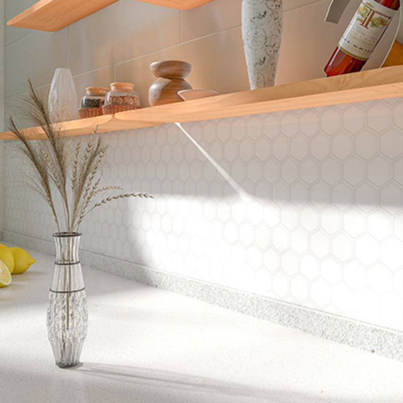 Peel and Stick Tiles Hexagonal Waterproof PVC Peel & Stick Mosaic Tile for Shower