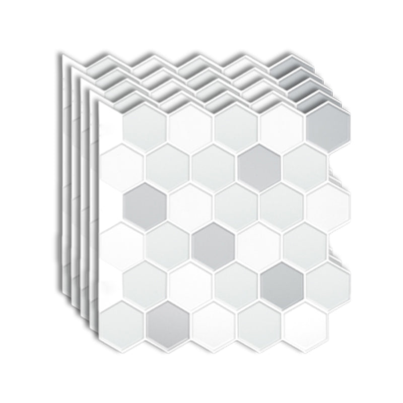 Peel and Stick Tiles Hexagonal Waterproof PVC Peel & Stick Mosaic Tile for Shower