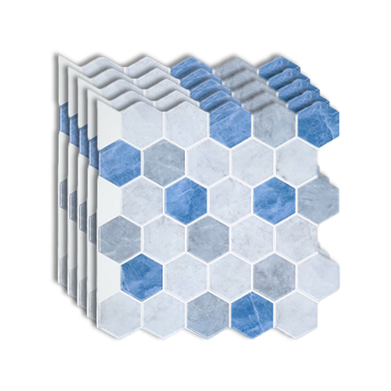 Peel and Stick Tiles Hexagonal Waterproof PVC Peel & Stick Mosaic Tile for Shower