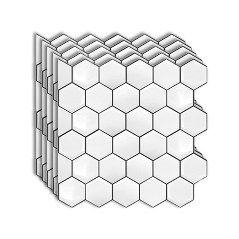 Peel and Stick Tiles Hexagonal Waterproof PVC Peel & Stick Mosaic Tile for Shower