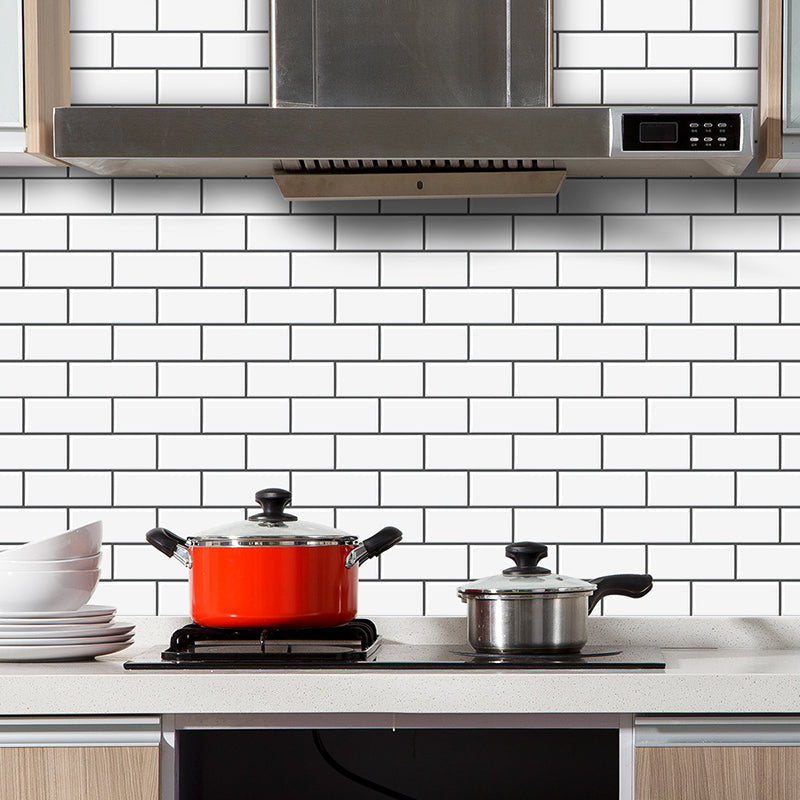 Peel & Stick Subway Tile PVC Stain Resistant Rectangle Peel and Stick Tile for Kitchen