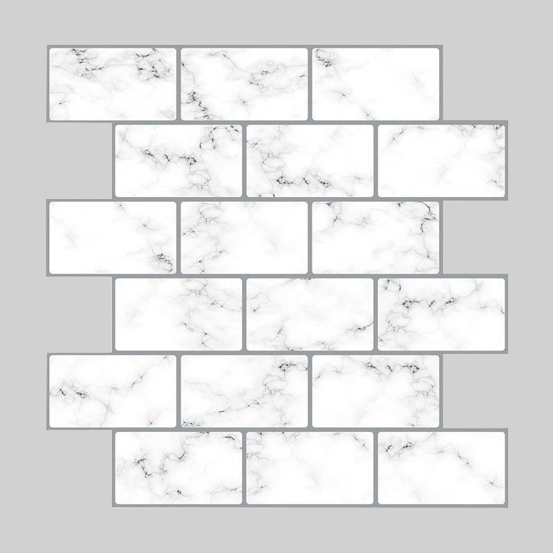 Peel and Stick Wall Tile Water Resistant Rectangle PVC Peel & Stick Subway Tile