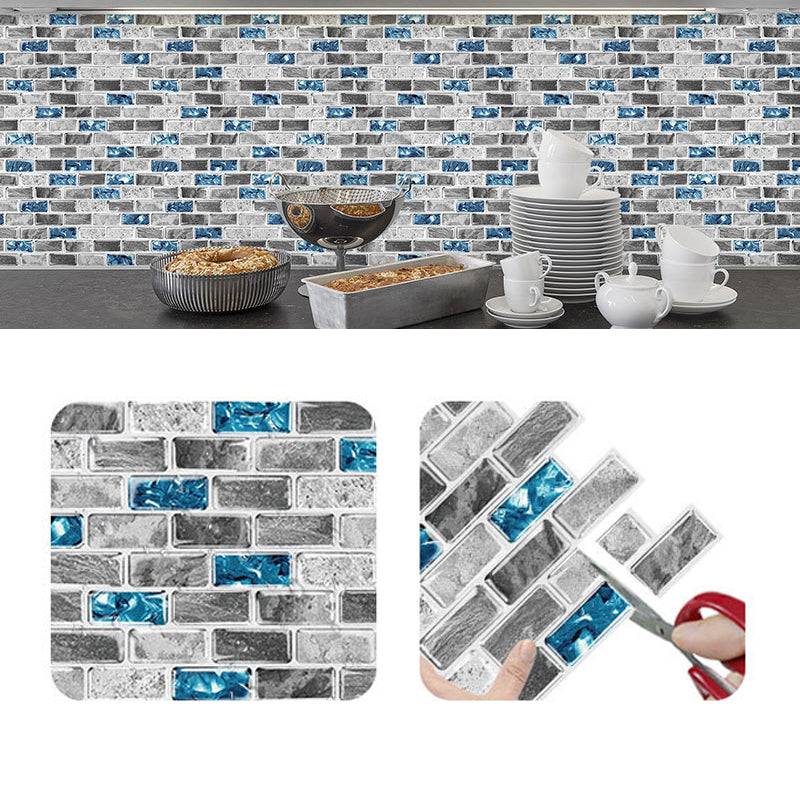 Peel and Stick Wall Tile Water Resistant Rectangle PVC Peel & Stick Subway Tile