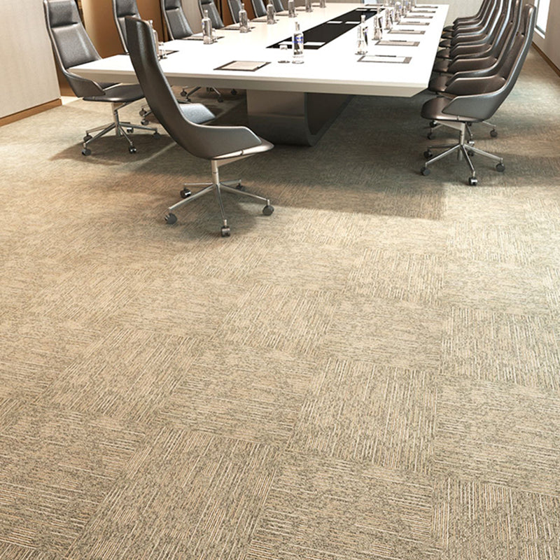 Carpet Tile Fade Resistant Non-Skid Striped Loose Lay Carpet Tile Living Room