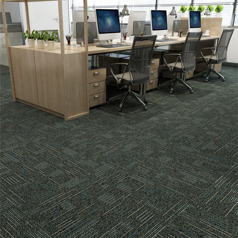 Carpet Tile Fade Resistant Non-Skid Striped Loose Lay Carpet Tile Living Room