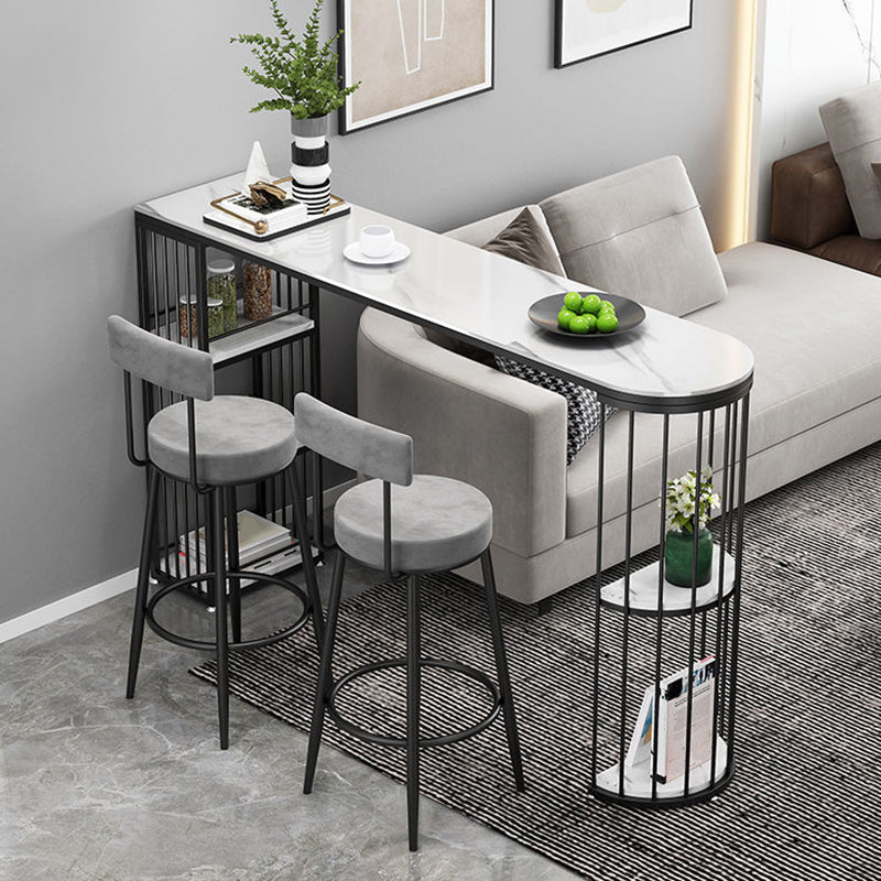 Modern Bistro Bar Table Storage Sintered Stone Bar Table for Living Room