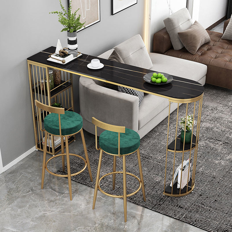 Modern Bistro Bar Table Storage Sintered Stone Bar Table for Living Room