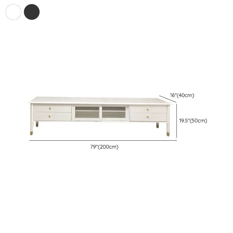 Traditional TV Stand Enclosed Storage TV Media Console with Drawers