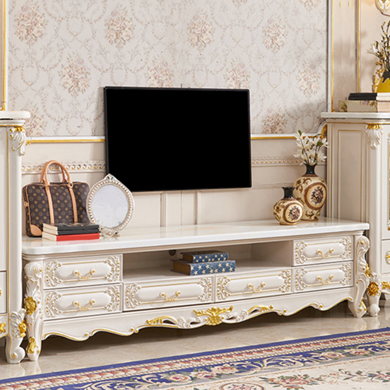 Glam TV Stand Console Open Storage TV Media Console with 6 Drawers