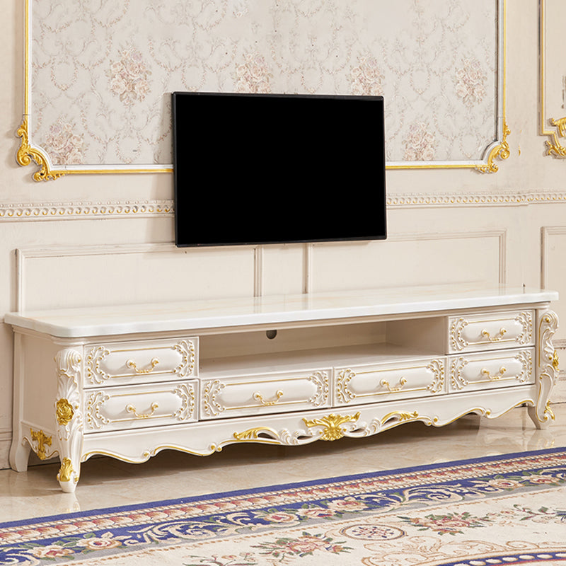 Glam TV Stand Console Open Storage TV Media Console with 6 Drawers