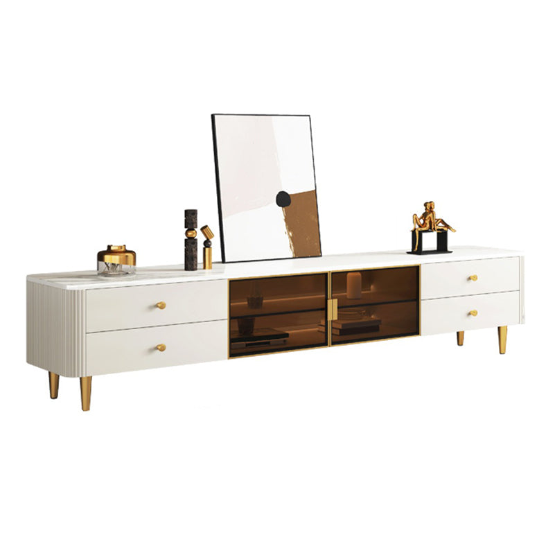 Glam TV Stand Console Enclosed Storage TV Media Console with 4 Drawers