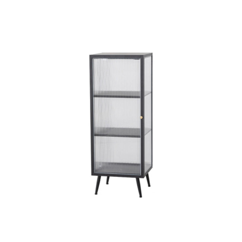 Contemporary Metal China Cabinet Glass Doors Display Cabinet with Doors for Dining Room