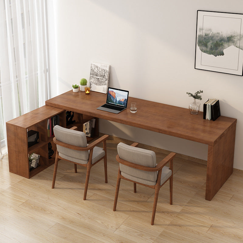 Contemporary Pine Office Desk L-Shape Writing Desk for Office