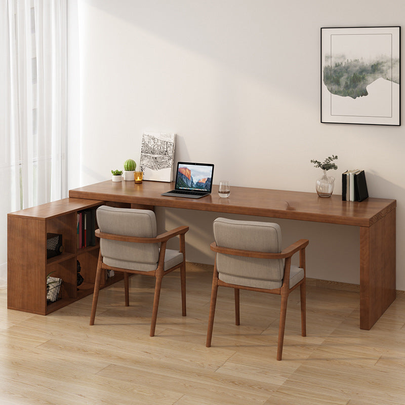 Contemporary Pine Office Desk L-Shape Writing Desk for Office