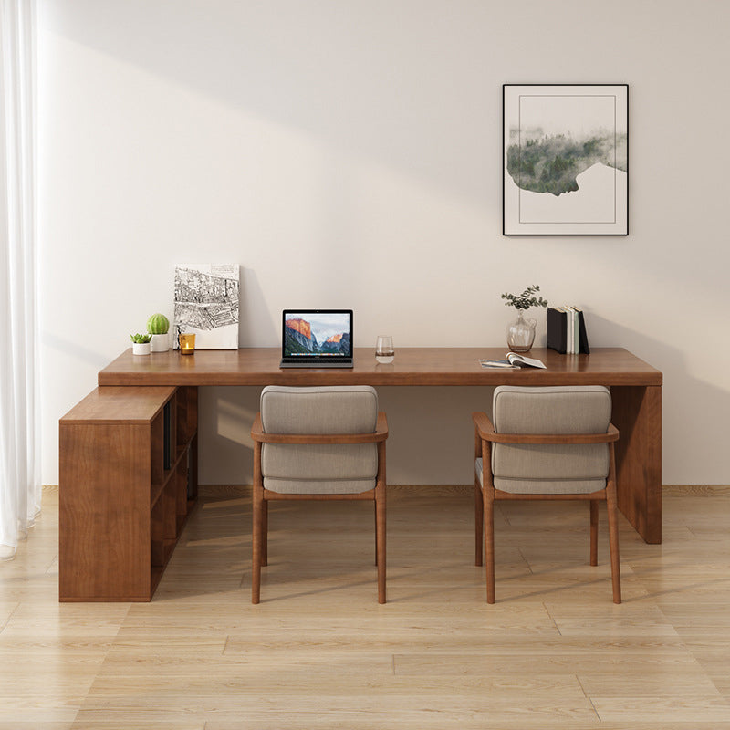 Contemporary Pine Office Desk L-Shape Writing Desk for Office