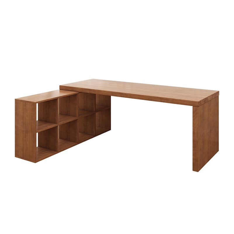 Contemporary Pine Office Desk L-Shape Writing Desk for Office