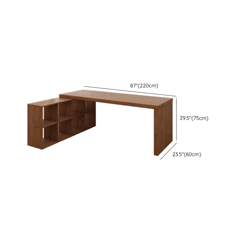 Contemporary Pine Office Desk L-Shape Writing Desk for Office