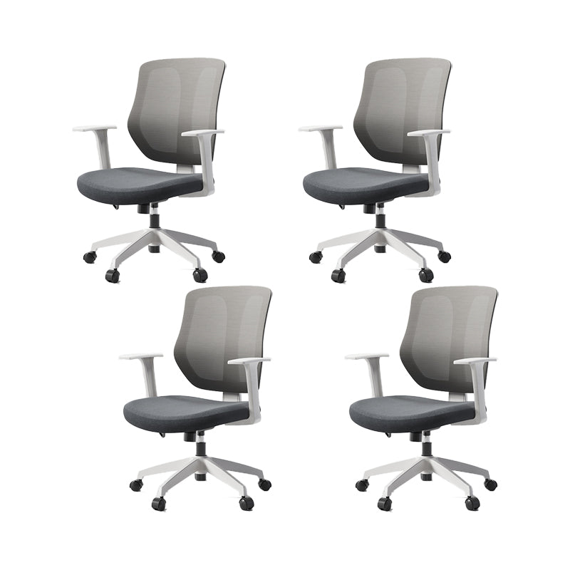 Modern Office Chair Adjustable Seat Height Fixed Arms Swivel Chair with Wheels