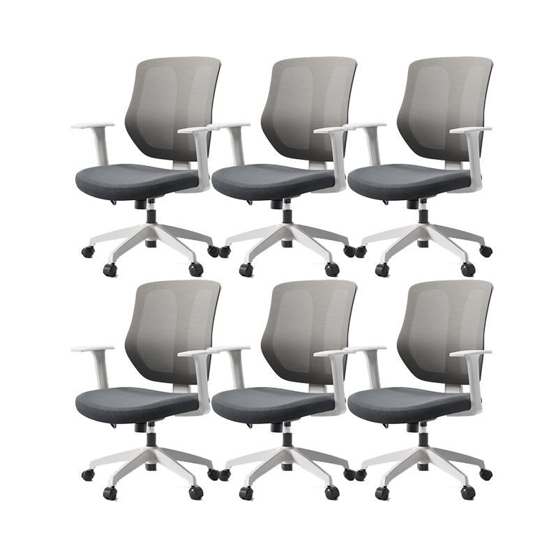 Modern Office Chair Adjustable Seat Height Fixed Arms Swivel Chair with Wheels