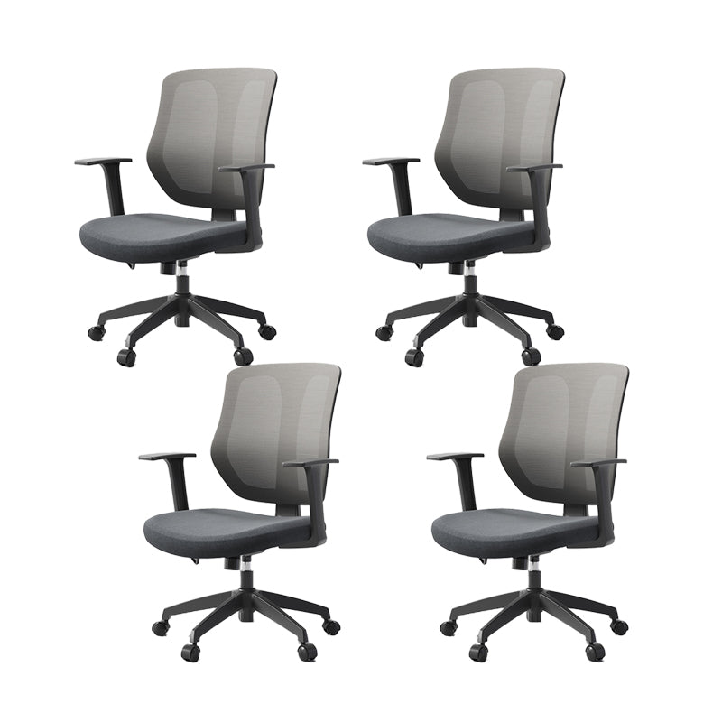 Modern Office Chair Adjustable Seat Height Fixed Arms Swivel Chair with Wheels