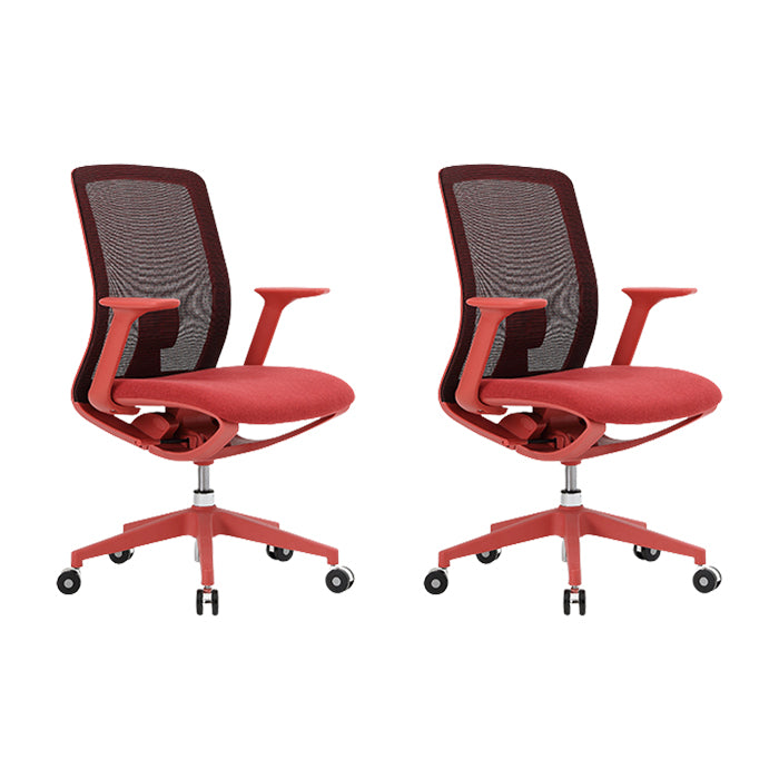 Contemporary Swivel Task Chair Fixed Arms Desk Chair for Office