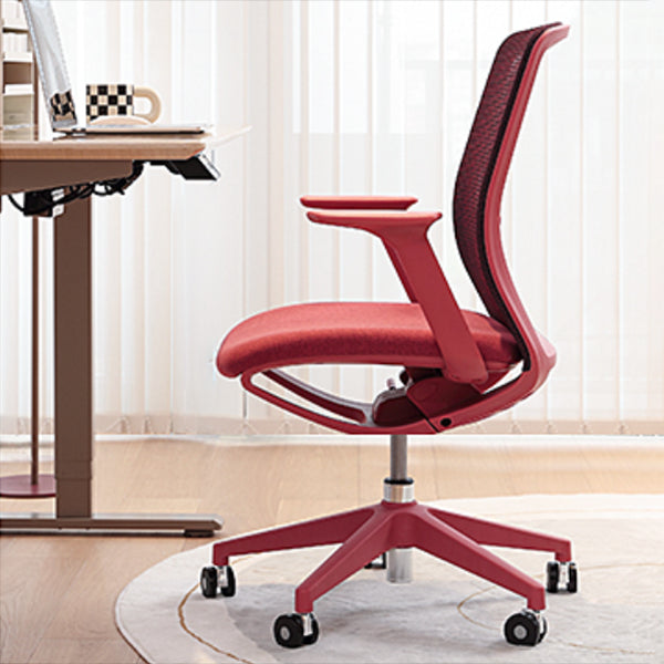 Contemporary Swivel Task Chair Fixed Arms Desk Chair for Office