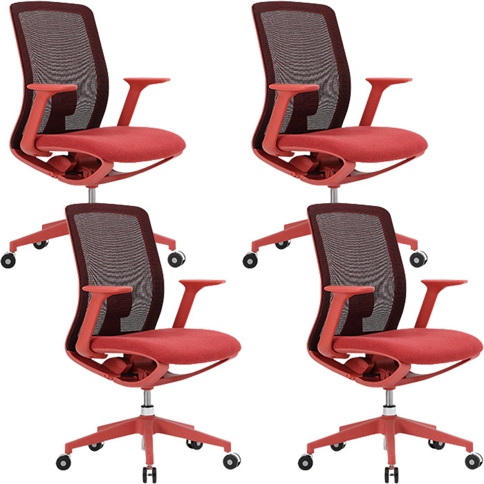 Contemporary Swivel Task Chair Fixed Arms Desk Chair for Office