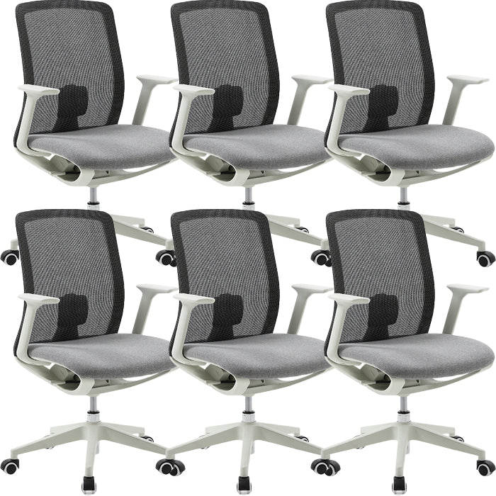 Contemporary Swivel Task Chair Fixed Arms Desk Chair for Office