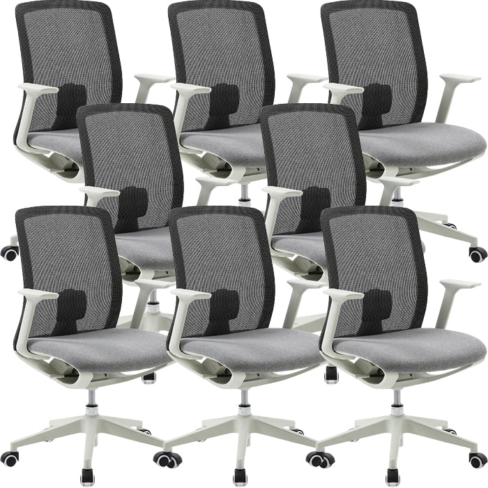 Contemporary Swivel Task Chair Fixed Arms Desk Chair for Office