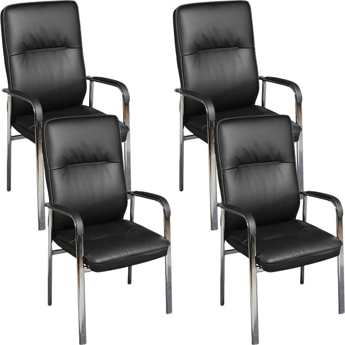 Modern Style Fixed Arms Office Chair Leather Task Chair for Office