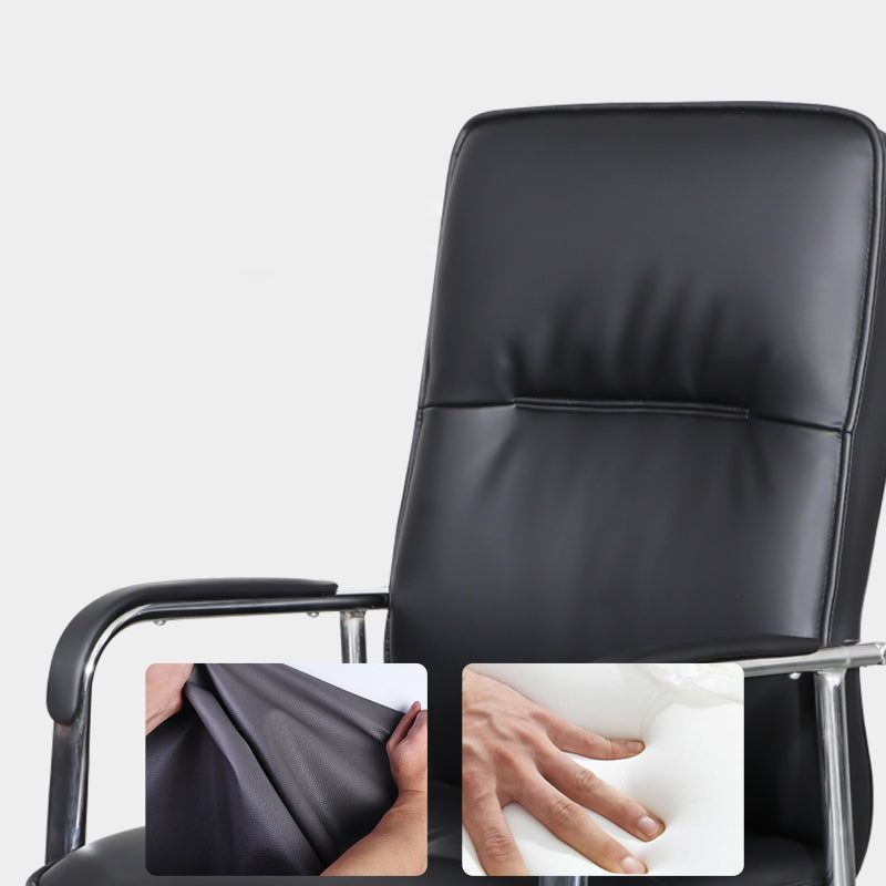 Modern Style Fixed Arms Office Chair Leather Task Chair for Office