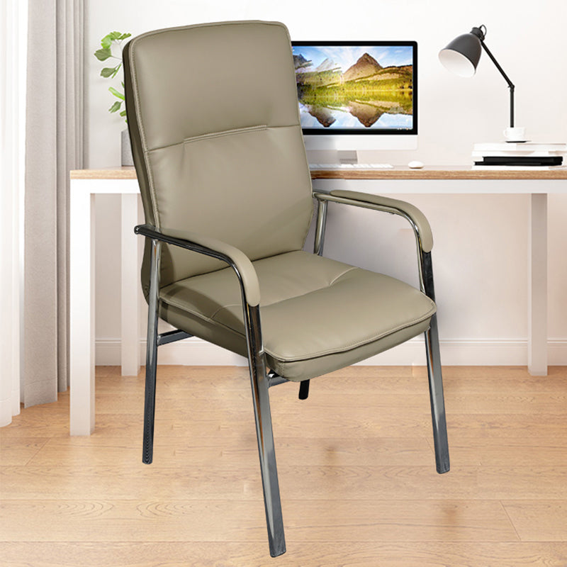 Modern Style Fixed Arms Office Chair Leather Task Chair for Office