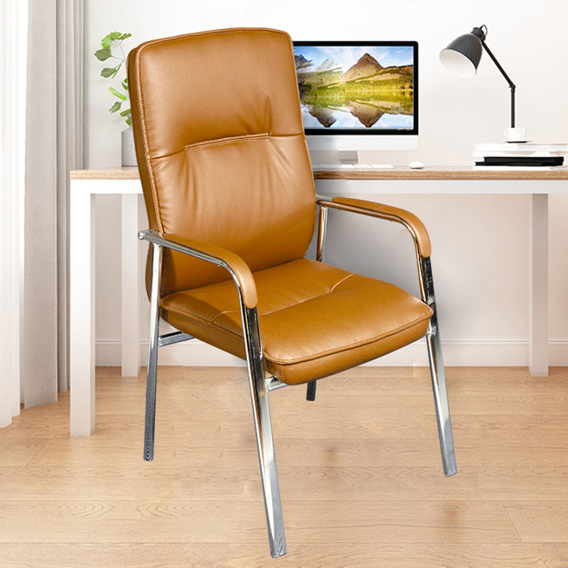 Modern Style Fixed Arms Office Chair Leather Task Chair for Office