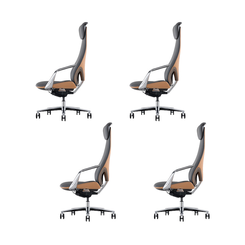 Modern Style Office Chair Adjustable Seat Height Fixed Arms Chair with Wheels