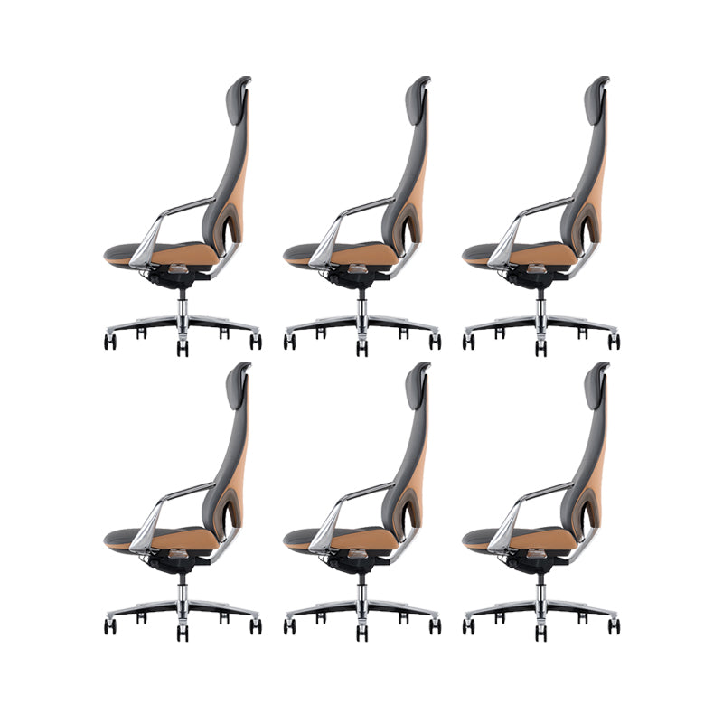 Modern Style Office Chair Adjustable Seat Height Fixed Arms Chair with Wheels