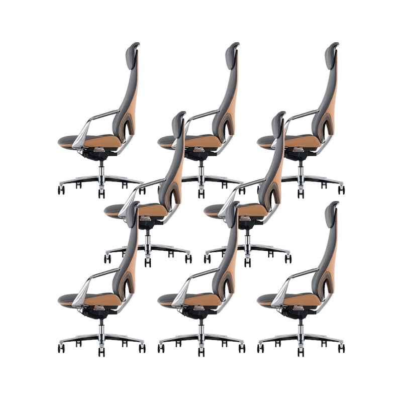 Modern Style Office Chair Adjustable Seat Height Fixed Arms Chair with Wheels