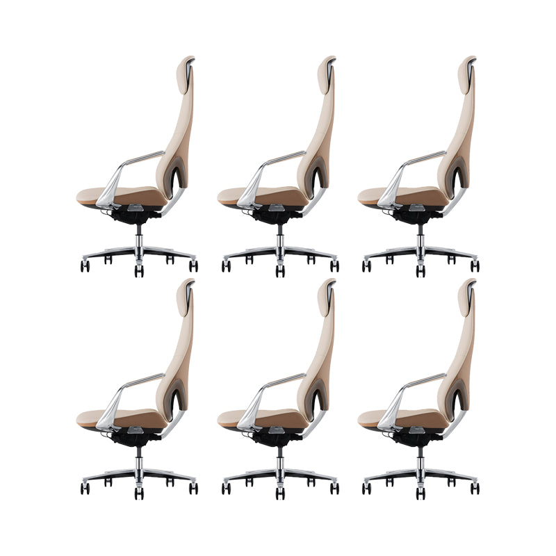 Modern Style Office Chair Adjustable Seat Height Fixed Arms Chair with Wheels