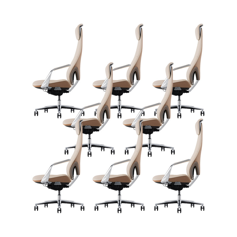 Modern Style Office Chair Adjustable Seat Height Fixed Arms Chair with Wheels