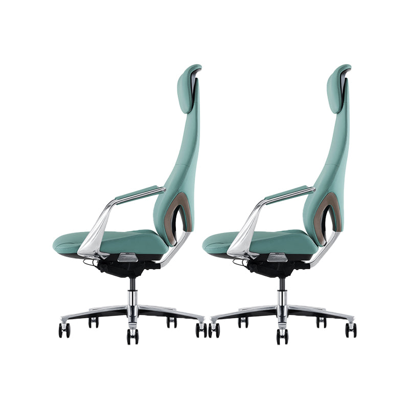 Modern Style Office Chair Adjustable Seat Height Fixed Arms Chair with Wheels