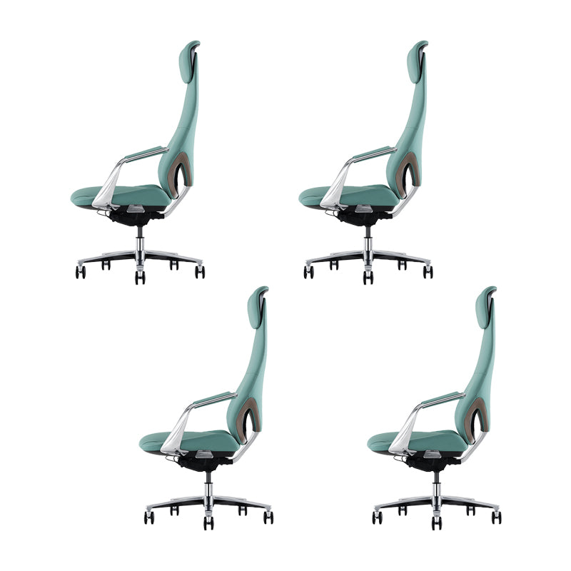 Modern Style Office Chair Adjustable Seat Height Fixed Arms Chair with Wheels