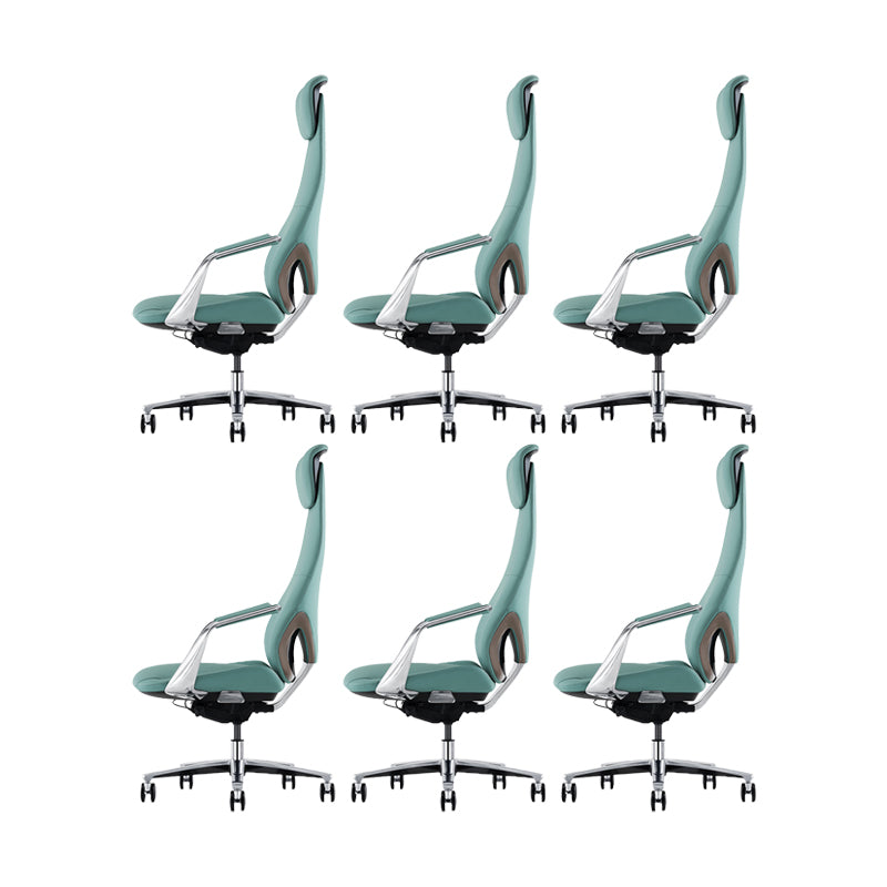 Modern Style Office Chair Adjustable Seat Height Fixed Arms Chair with Wheels