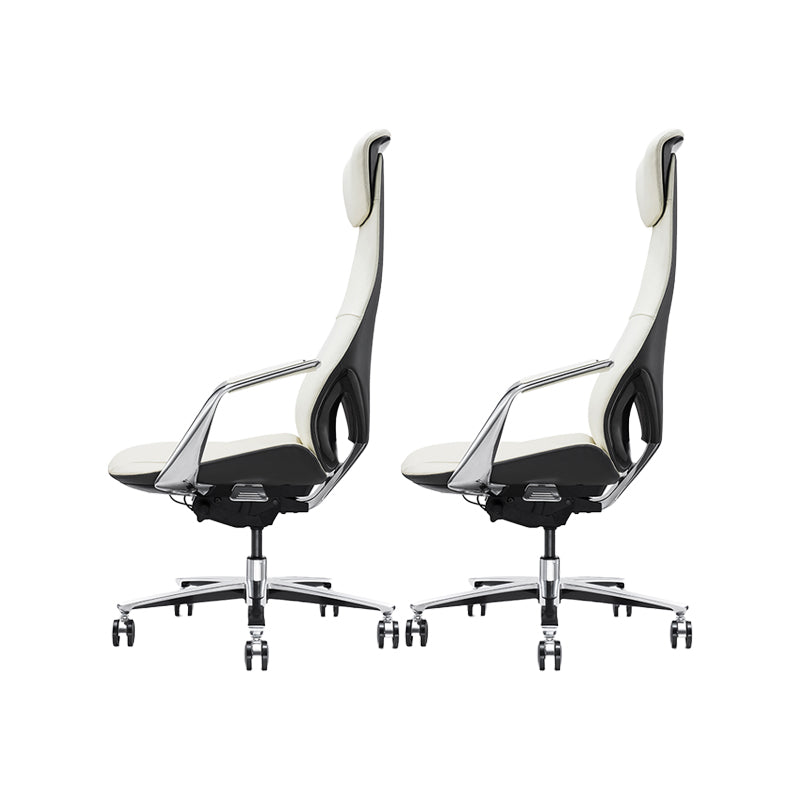 Modern Style Office Chair Adjustable Seat Height Fixed Arms Chair with Wheels