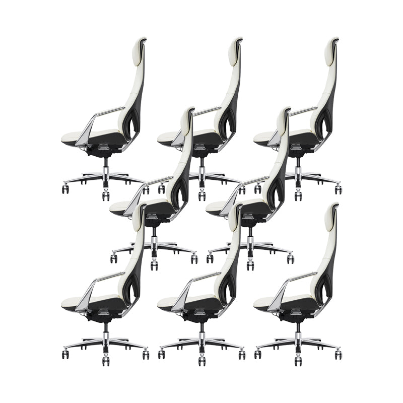 Modern Style Office Chair Adjustable Seat Height Fixed Arms Chair with Wheels