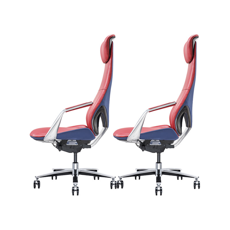 Modern Style Office Chair Adjustable Seat Height Fixed Arms Chair with Wheels