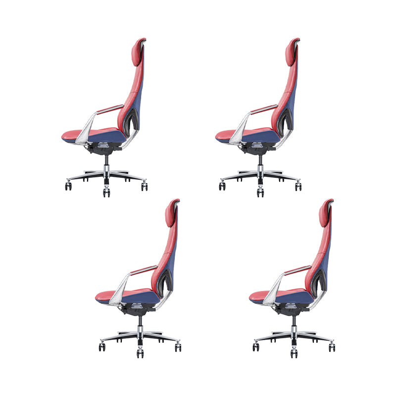 Modern Style Office Chair Adjustable Seat Height Fixed Arms Chair with Wheels