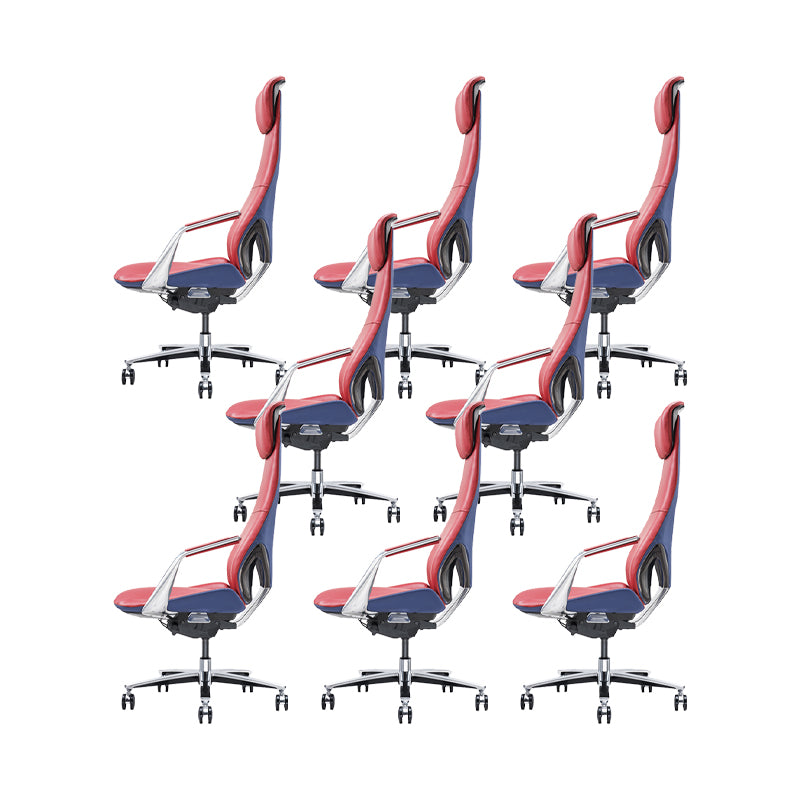 Modern Style Office Chair Adjustable Seat Height Fixed Arms Chair with Wheels